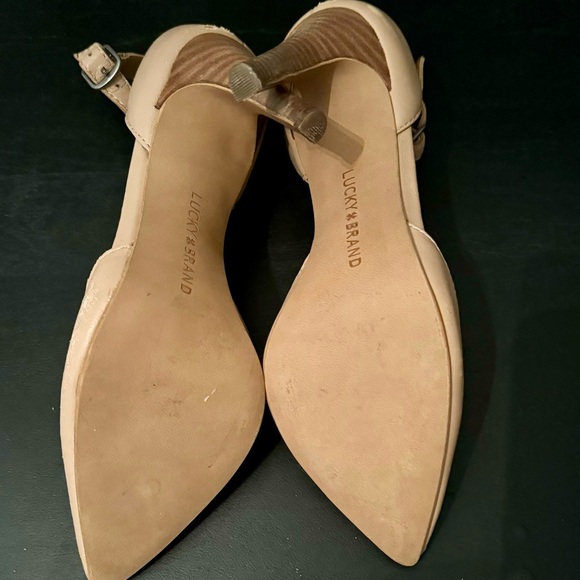 Lucky Brand Women's Natural Tukko D'orsay Ankle Strap Heels - Size 4M/33 - Picture 6 of 6